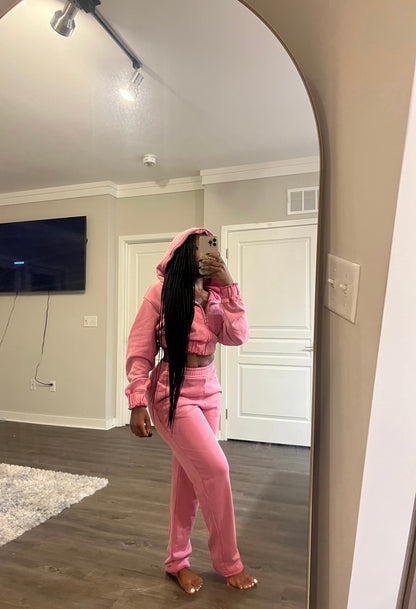 Pink Acid Wash Sweatsuit