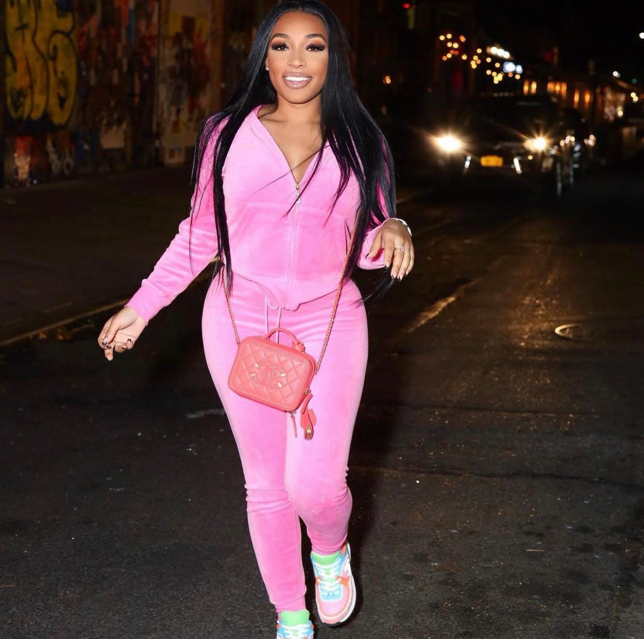 Velvet Sweatsuit “ Hot Pink”