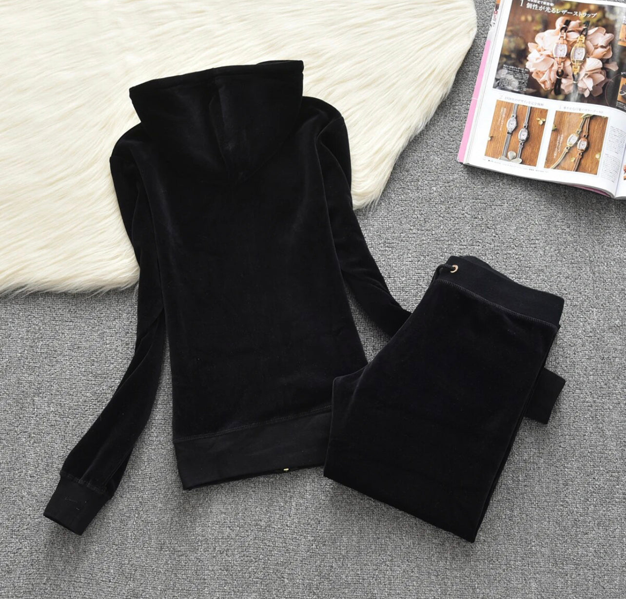 Velvet Sweatsuit “ Black”