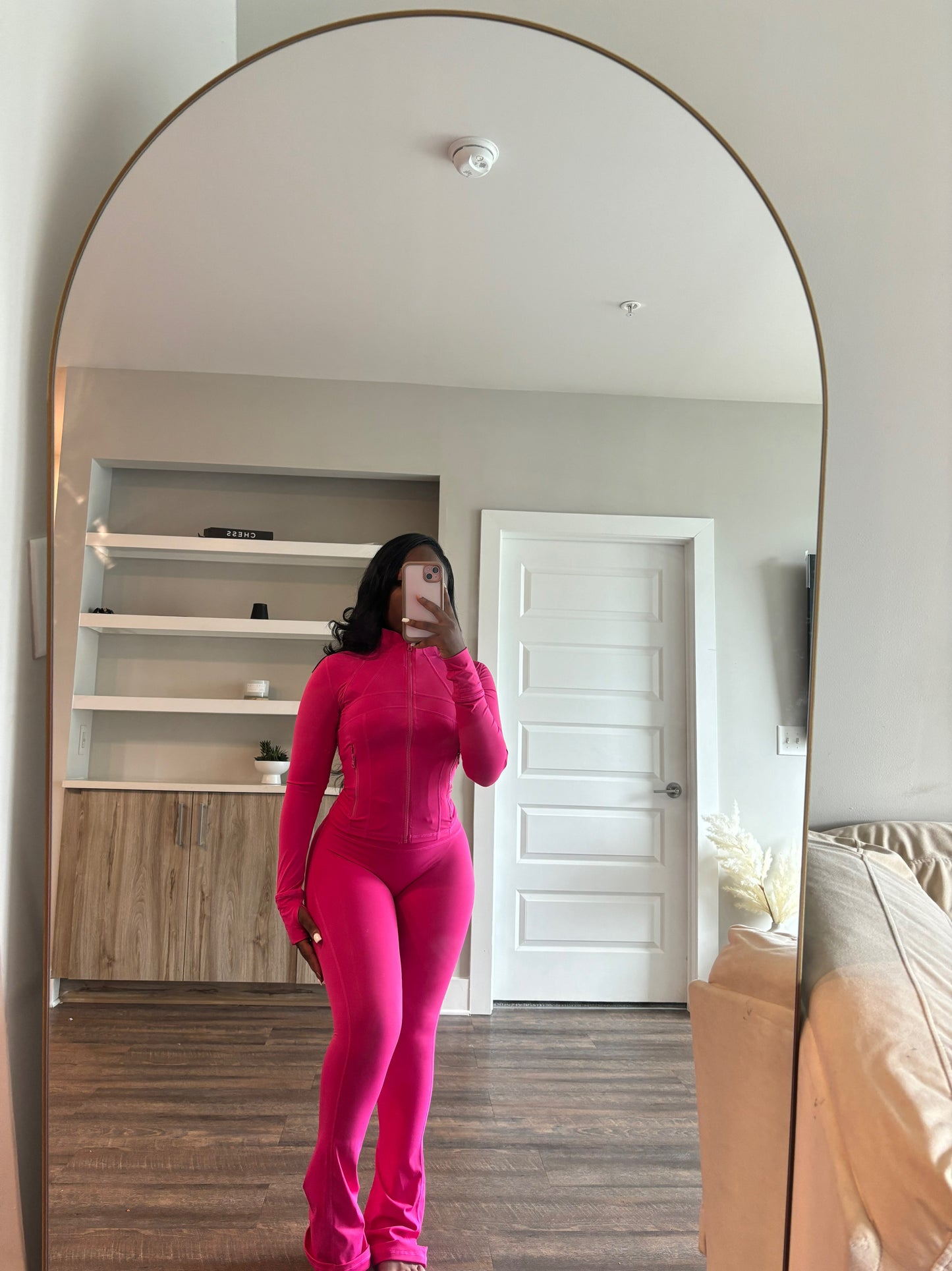 Lulu Shape Jacket & Flare Pants (Barbie Pink)