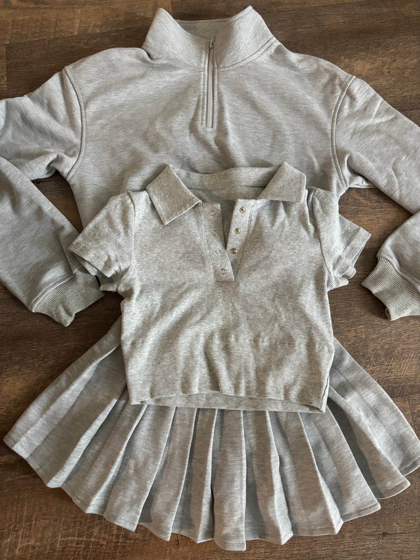 Pretty Girl Skirt Set Bundle Deal( Heather Gray)